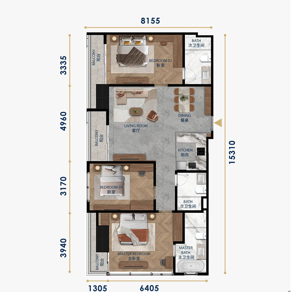 ウィンダムガーデン UC8の部屋タイプ画像