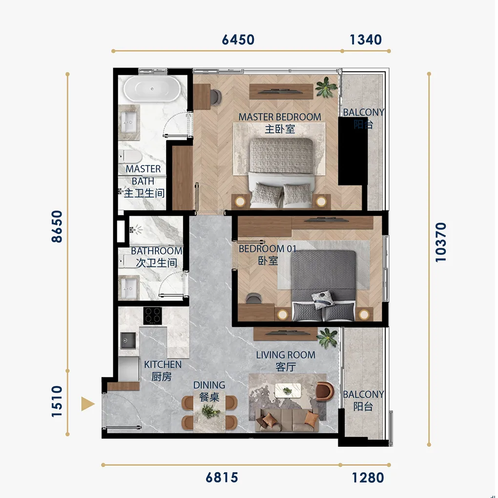 ウィンダムガーデン UC8の部屋タイプ画像